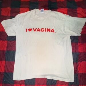 White Graphic Men's “I Love Vagina” T-Shirt
